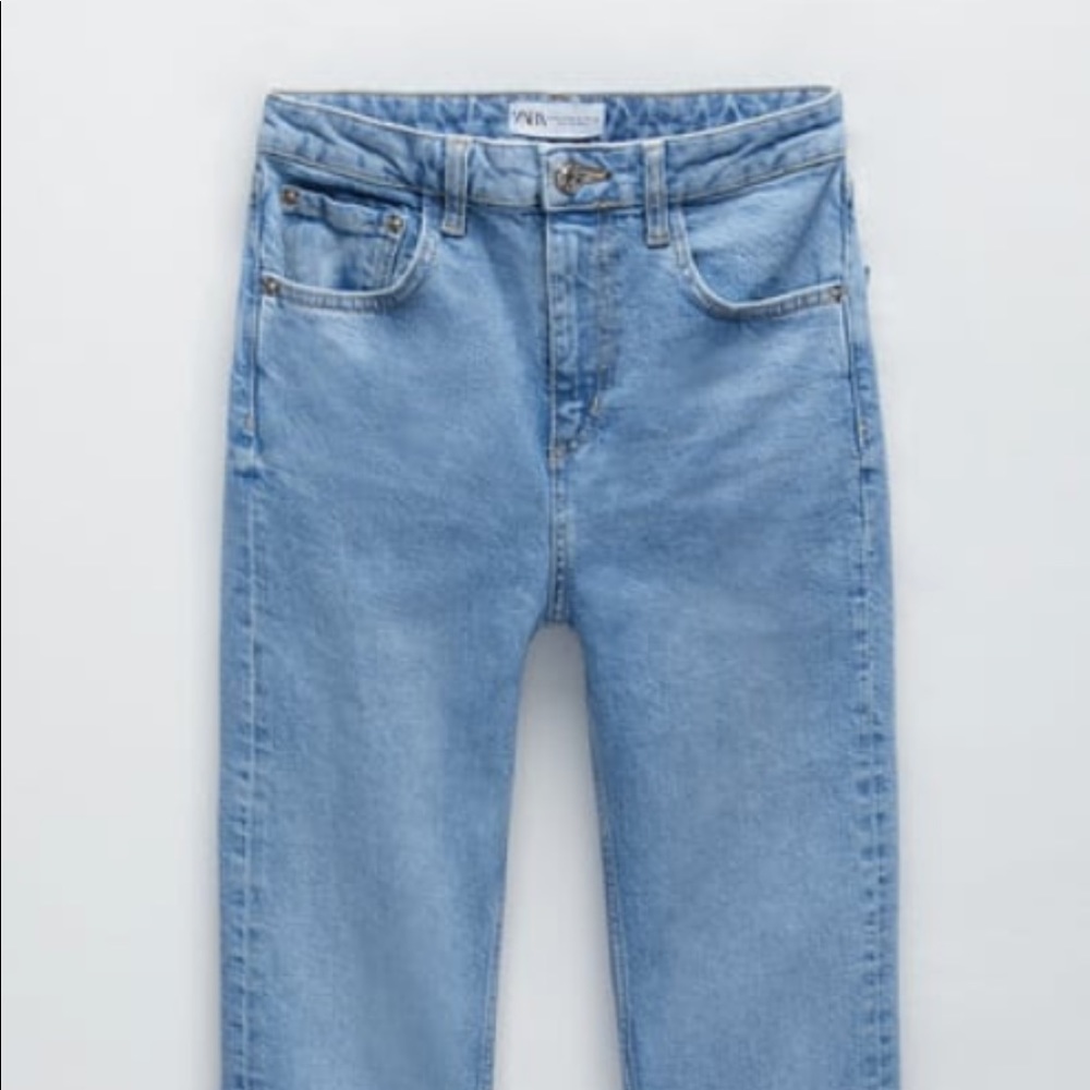 Zara slim fit hi rise jeans in BLUE